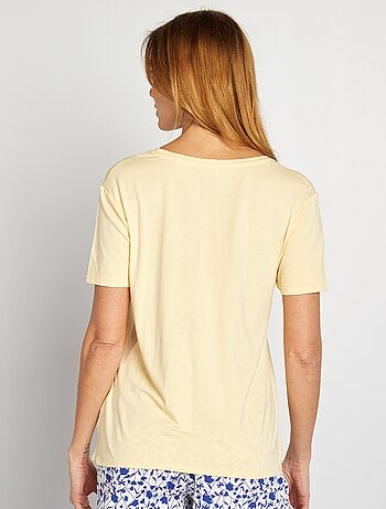 T-shirt morbida con scollo a V
