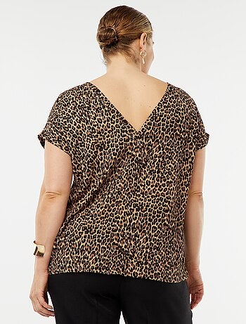 T-shirt morbida in maglia goffrata