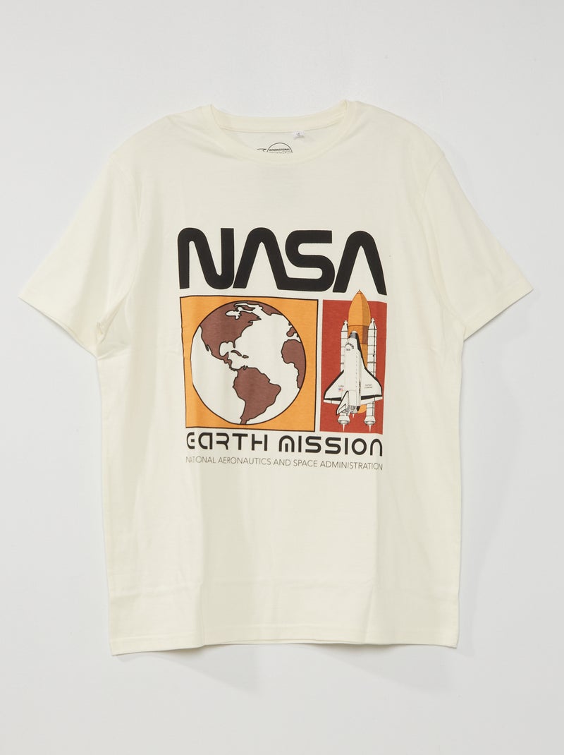 T-shirt 'NASA' in jersey bianco - Kiabi