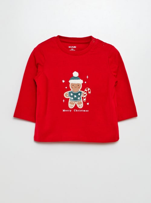 T-shirt 'Natale' maniche lunghe - Kiabi