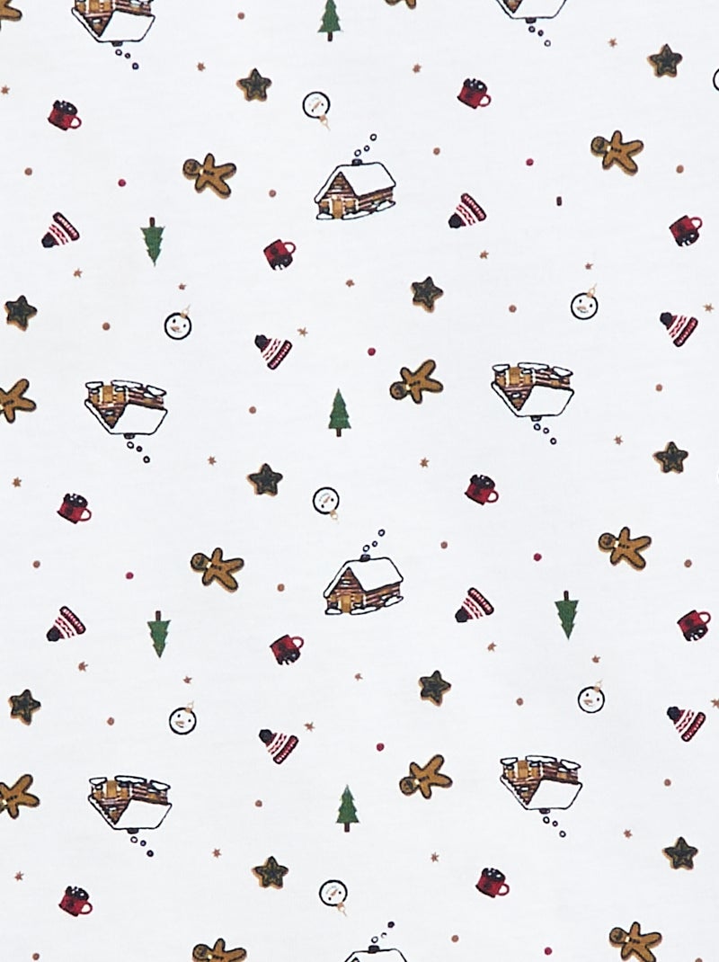 T-shirt natalizia a maniche lunghe Bianco - Kiabi