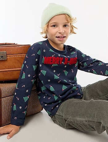 T-shirt natalizia a maniche lunghe