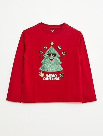T-shirt natalizia a maniche lunghe