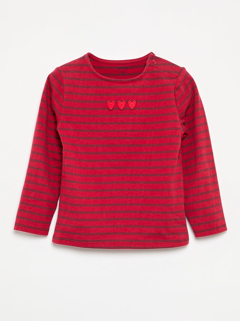 T-shirt natalizia a maniche lunghe Rosso - Kiabi