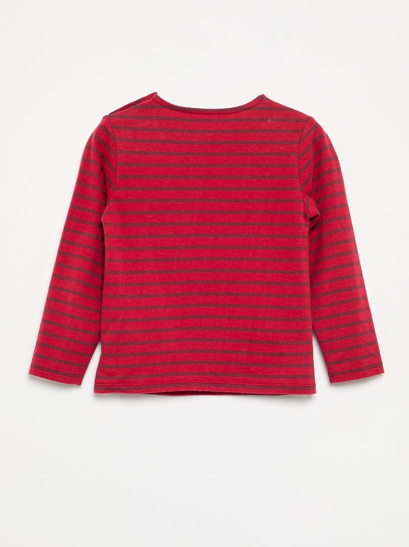 T-shirt natalizia a maniche lunghe Rosso - Kiabi