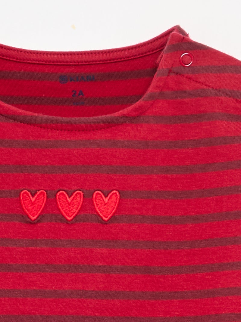 T-shirt natalizia a maniche lunghe Rosso - Kiabi