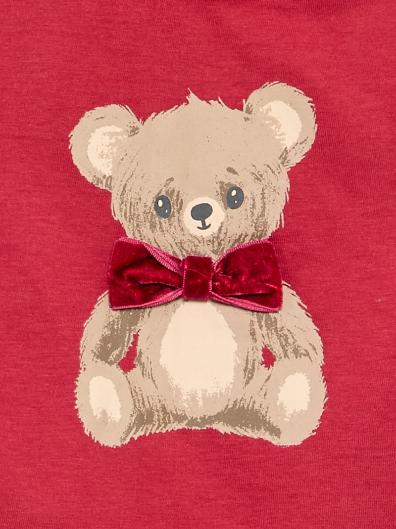 T-shirt natalizia a maniche lunghe Rosso - Kiabi