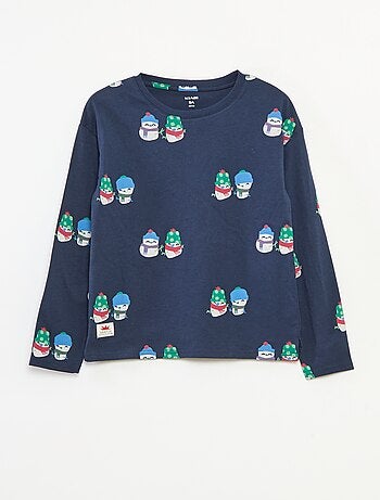T-shirt natalizia taglio ampio in jersey di cotone