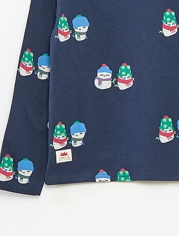 T-shirt natalizia taglio ampio in jersey di cotone