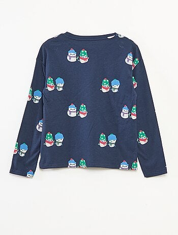 T-shirt natalizia taglio ampio in jersey di cotone