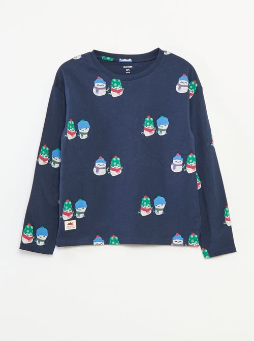 T-shirt natalizia ampia in jersey di cotone - Kiabi