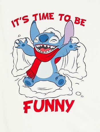 T-shirt natalizio 'Disney' 'Stitch' in jersey di cotone