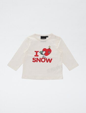 T-shirt natalizia stampata 'Snoopy' in cotone