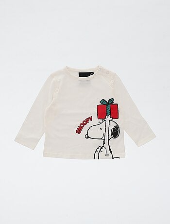 T-shirt natalizia stampata 'Snoopy' in cotone