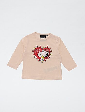 T-shirt natalizia stampata 'Snoopy' in cotone