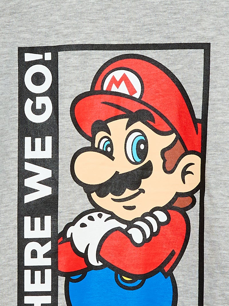 T-shirt 'Nintendo' 'Mario' in cotone tinta unita Grigio - Kiabi