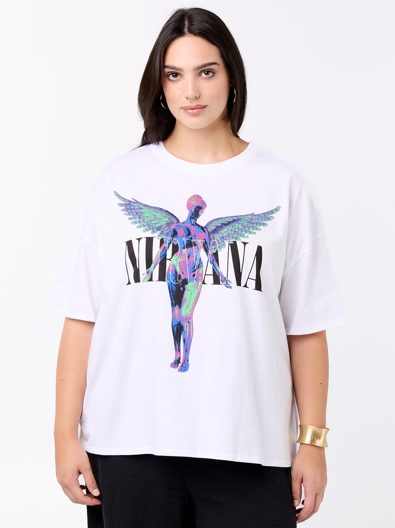 T-shirt 'Nirvana' a maniche corte Bianco - Kiabi