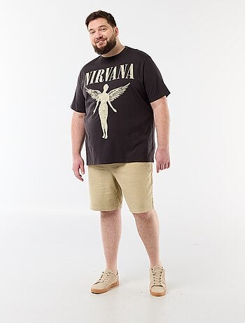 T-shirt 'Nirvana' a maniche corte stampato fronte/retro