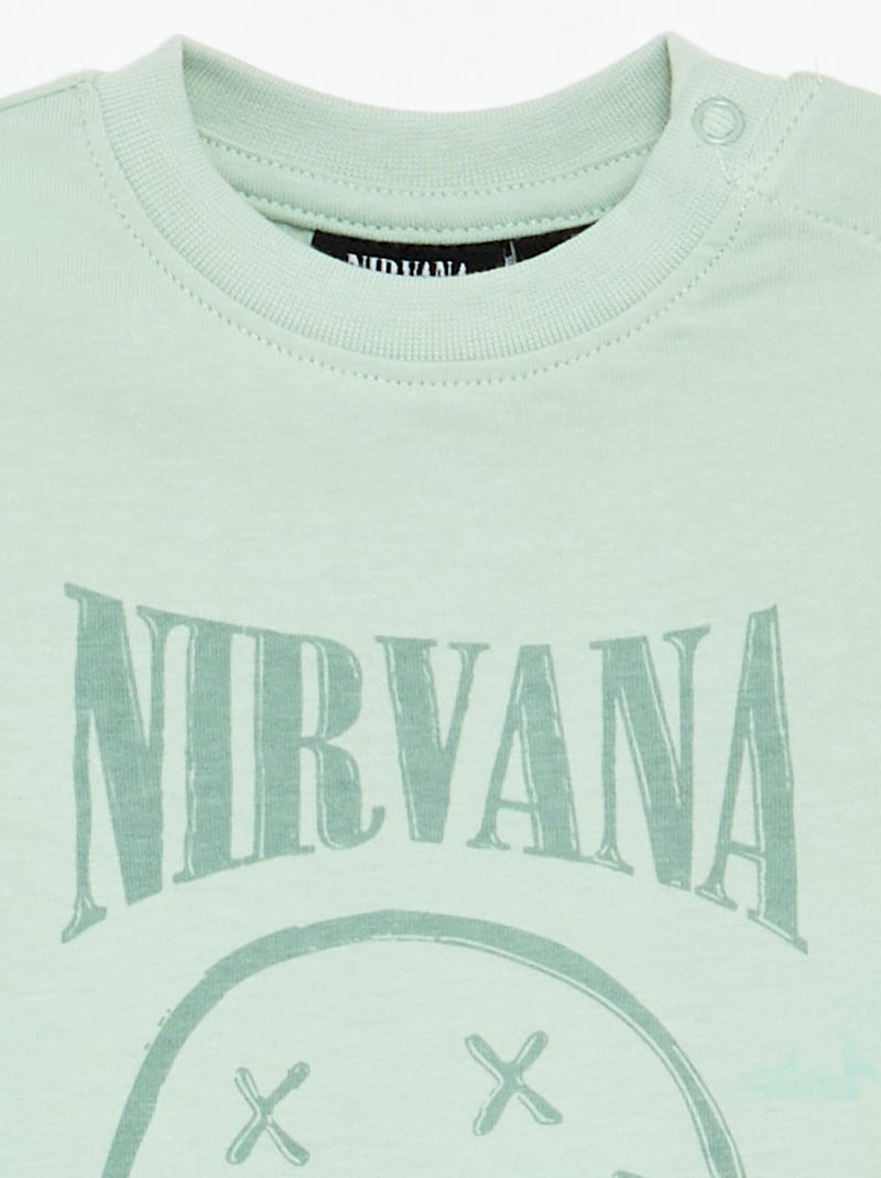 T-shirt 'Nirvana' a maniche corte Verde - Kiabi