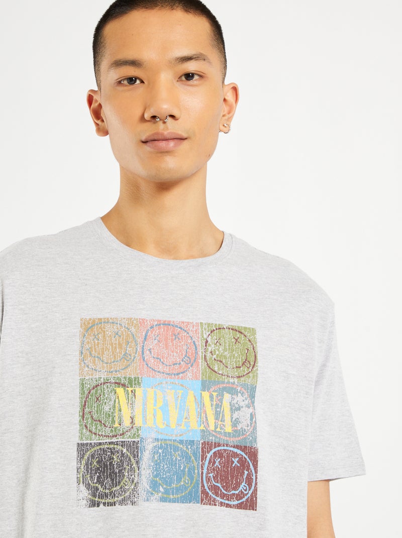 T-shirt 'Nirvana' in jersey GRIGIO - Kiabi