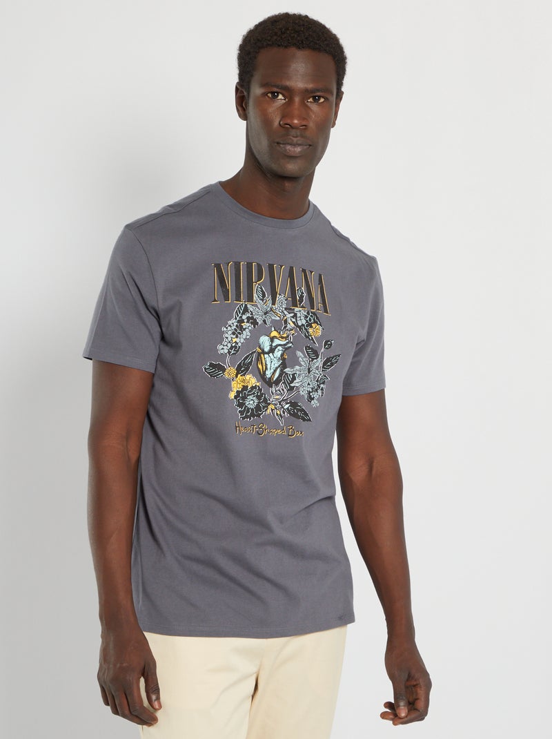 T-shirt 'Nirvana' in jersey GRIGIO - Kiabi