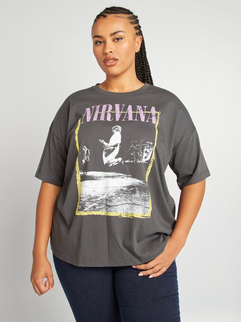 T-shirt 'Nirvana' in jersey NERO - Kiabi