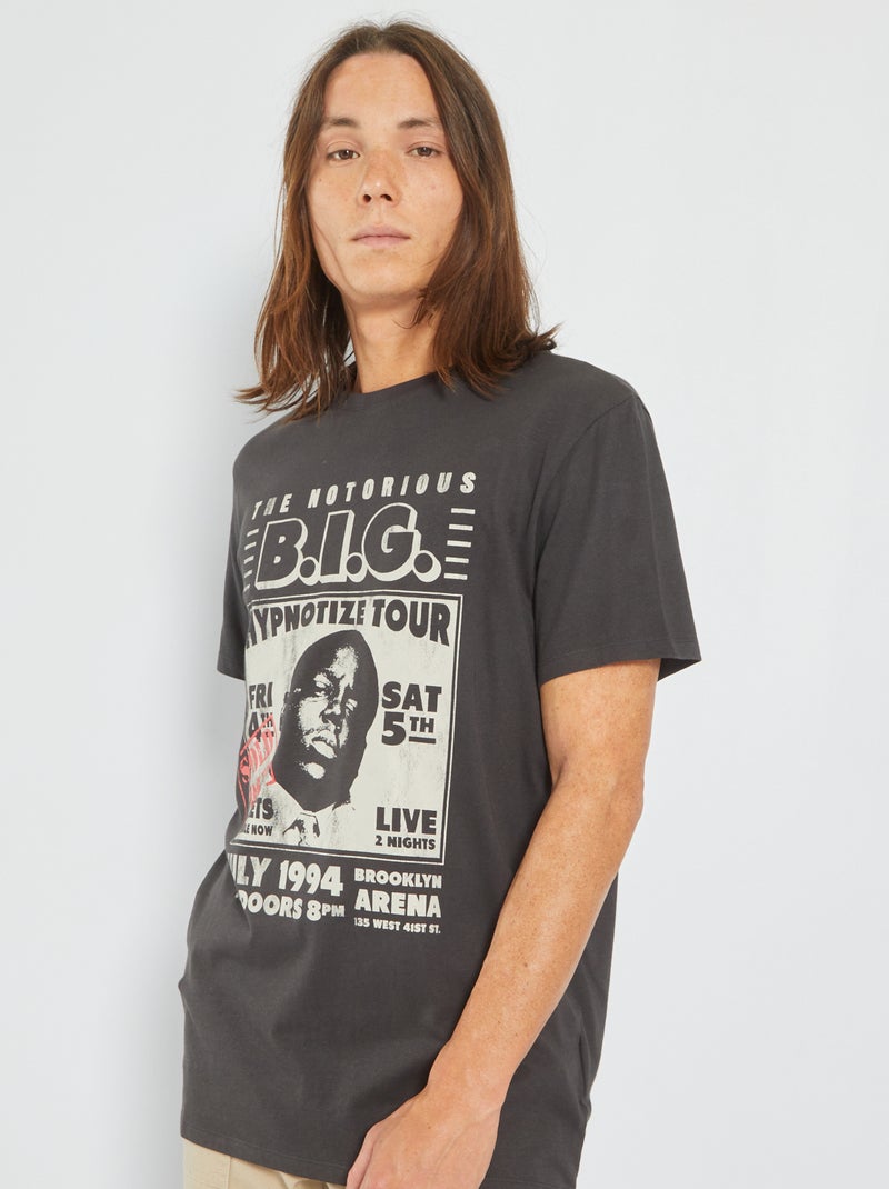 T-shirt 'Notorious B.I.G.' in jersey grigio scuro - Kiabi