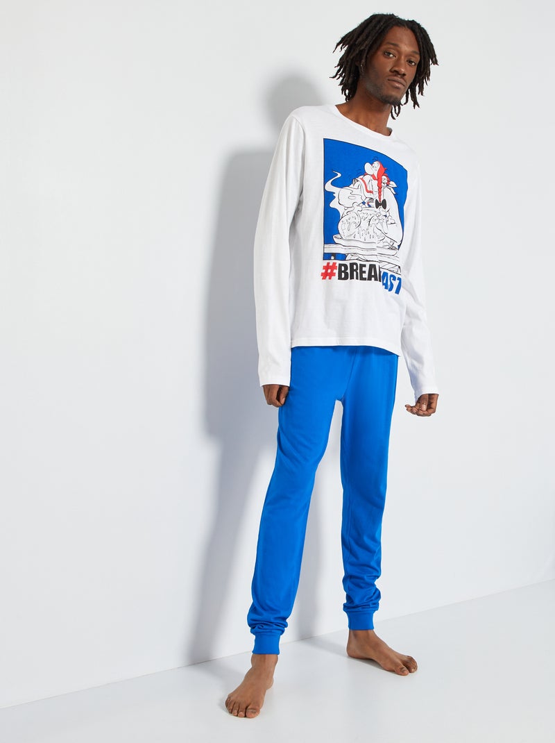 T-shirt 'Obelix' in jersey bianco/blu - Kiabi
