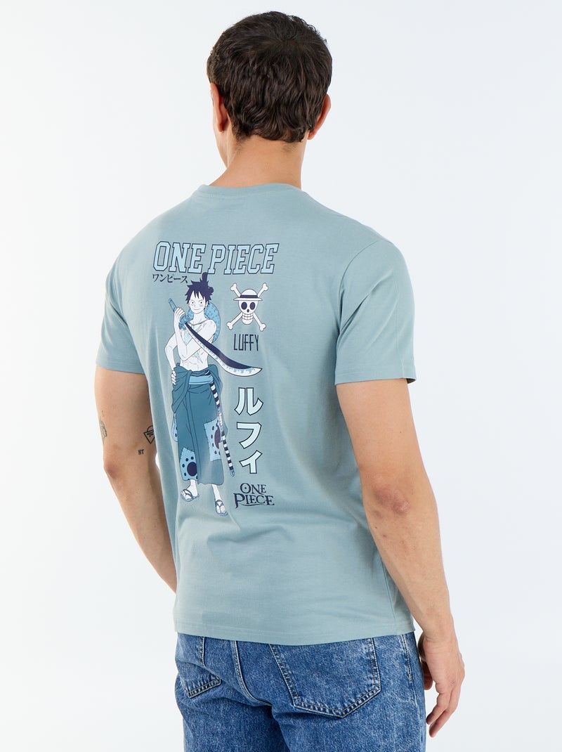 T-shirt 'One Piece' a maniche corte stampata fronte/retro Blu - Kiabi