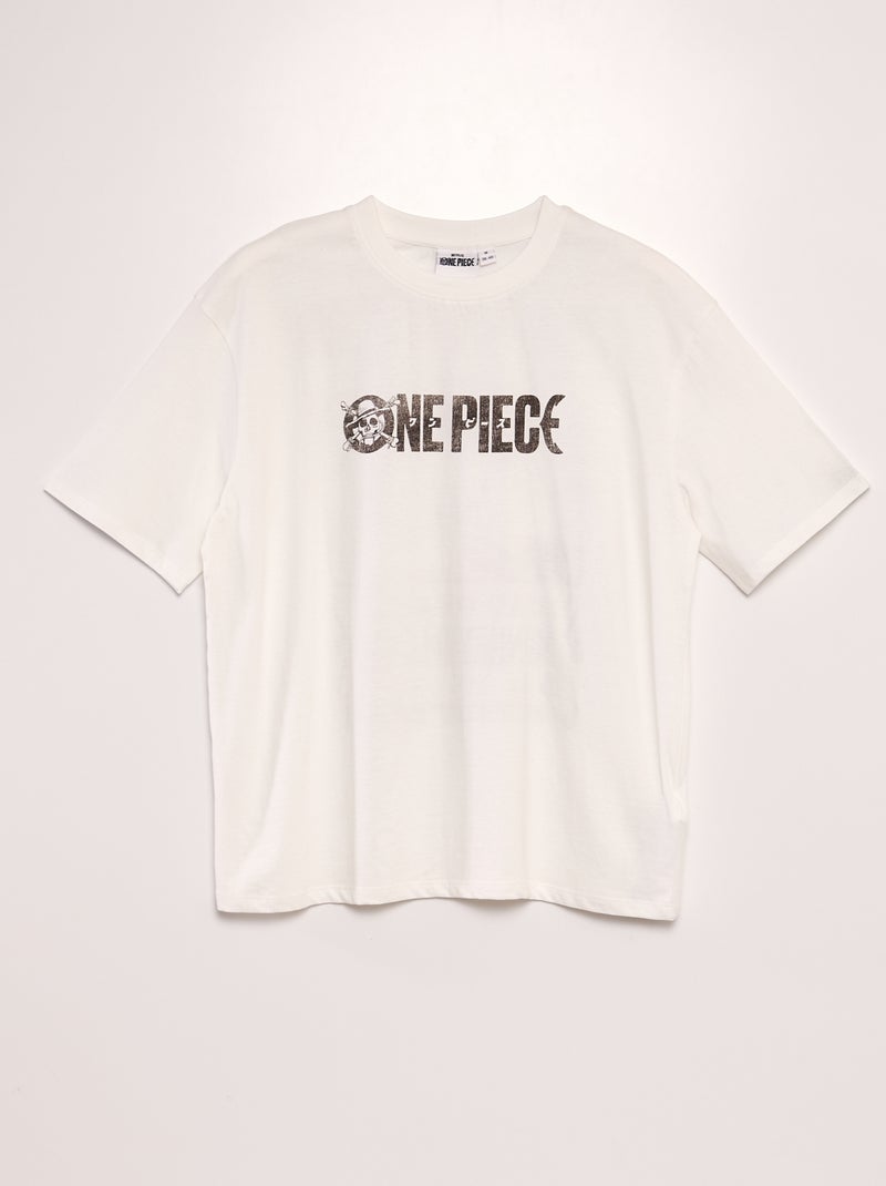 T-shirt 'One Piece' con scollo tondo BIANCO - Kiabi