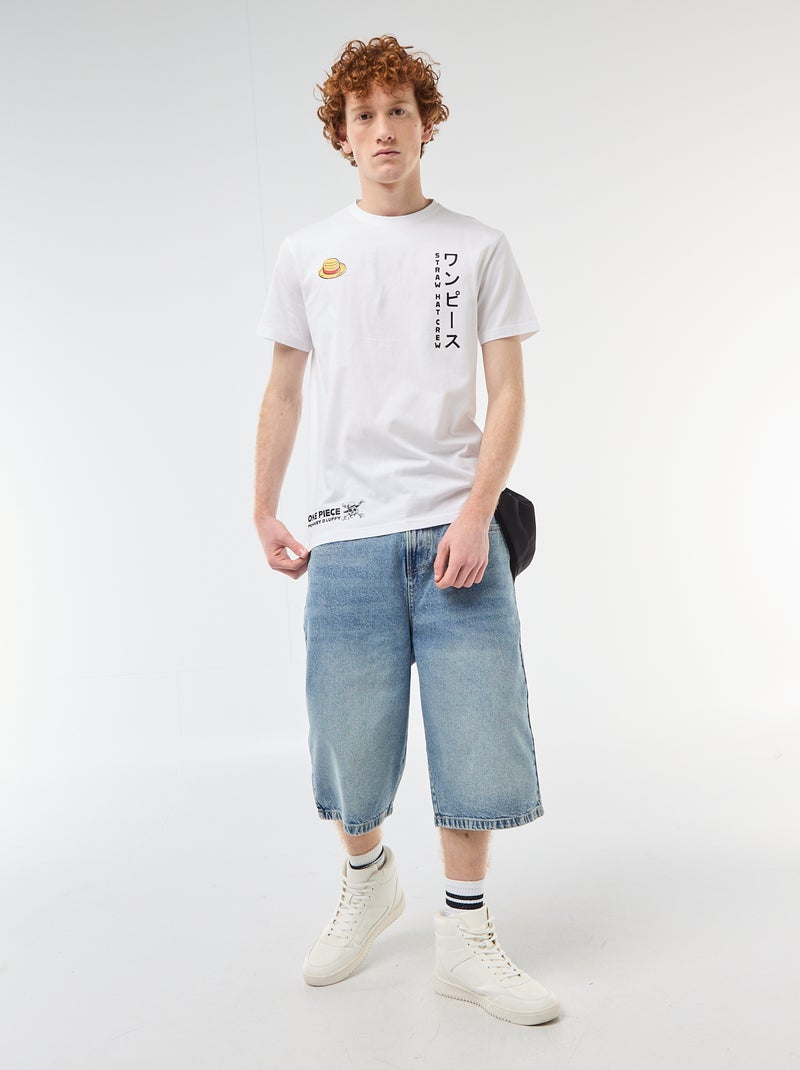 T-shirt 'One piece' in cotone tinta unita Bianco - Kiabi