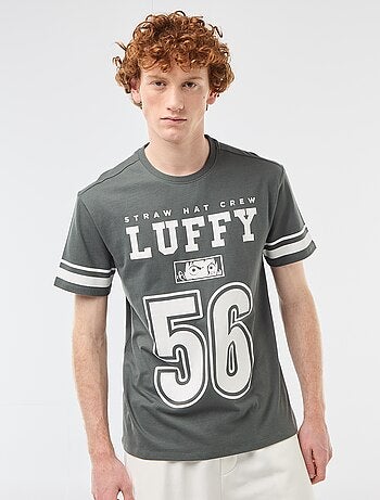 T-shirt 'One Piece' in cotone tinta unita con righe sulle maniche