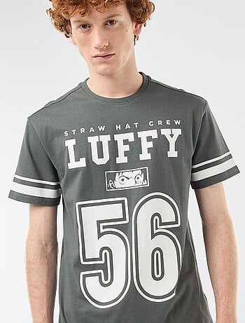 T-shirt 'One Piece' in cotone tinta unita con righe sulle maniche