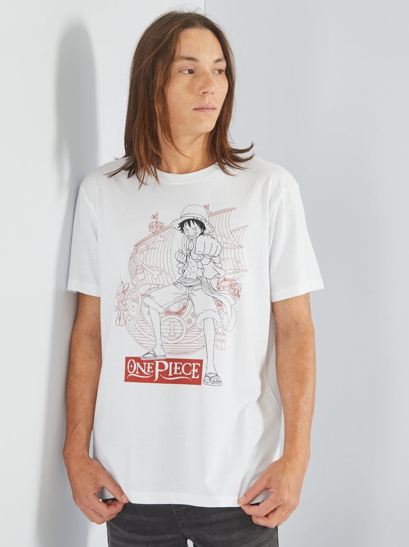T-shirt 'One Piece' in jersey bianco - Kiabi