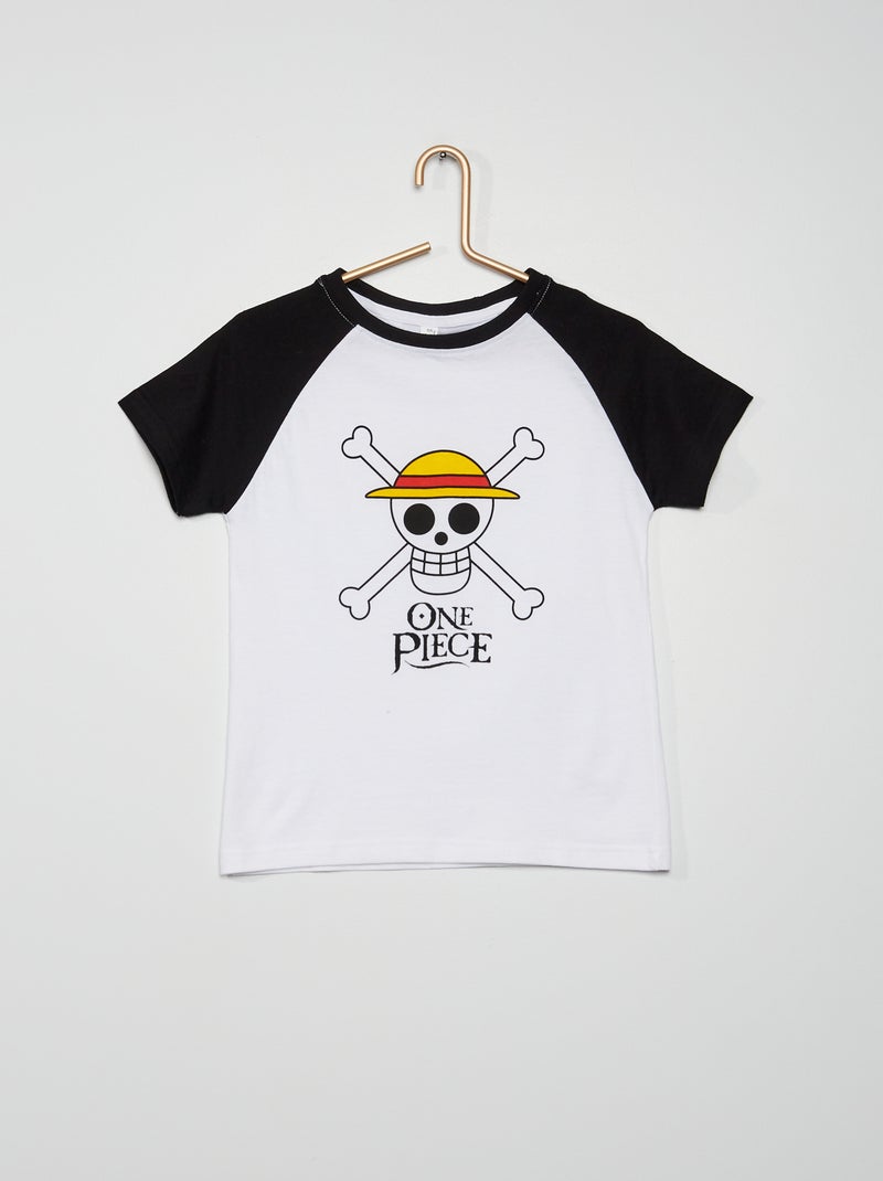 T-shirt 'One Piece' in jersey bianco/nero - Kiabi
