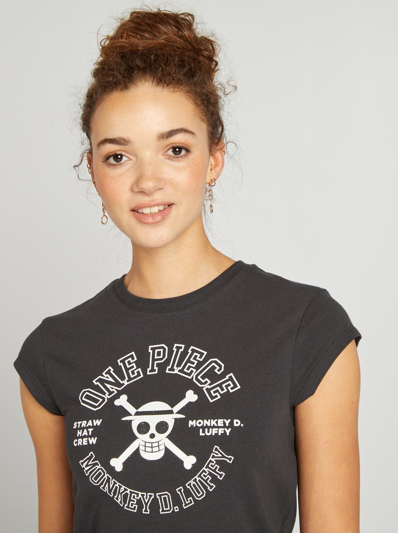 T-shirt 'One Piece' maniche corte NERO - Kiabi