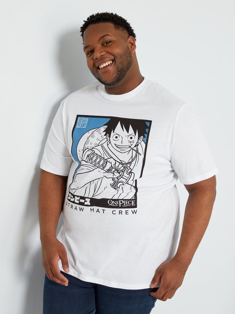 T-shirt 'One Piece' scollo tondo bianco - Kiabi