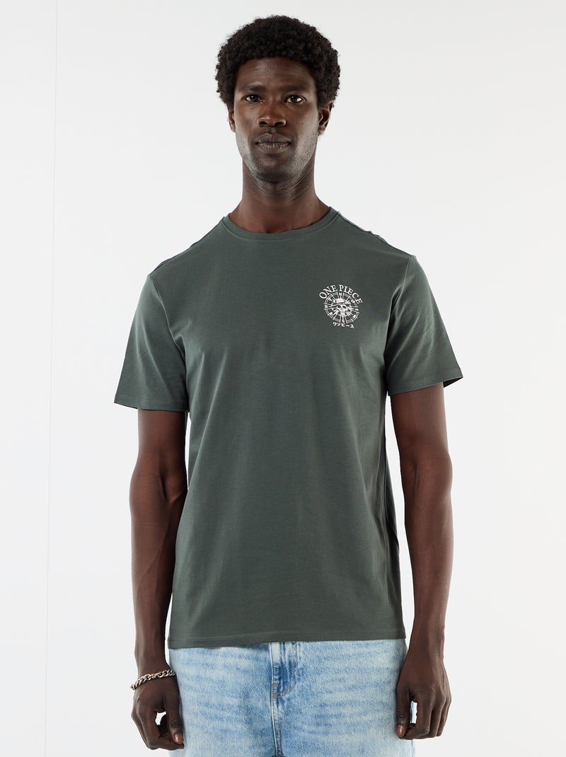 T-shirt "One Piece" stampata fronte/retro Verde - Kiabi