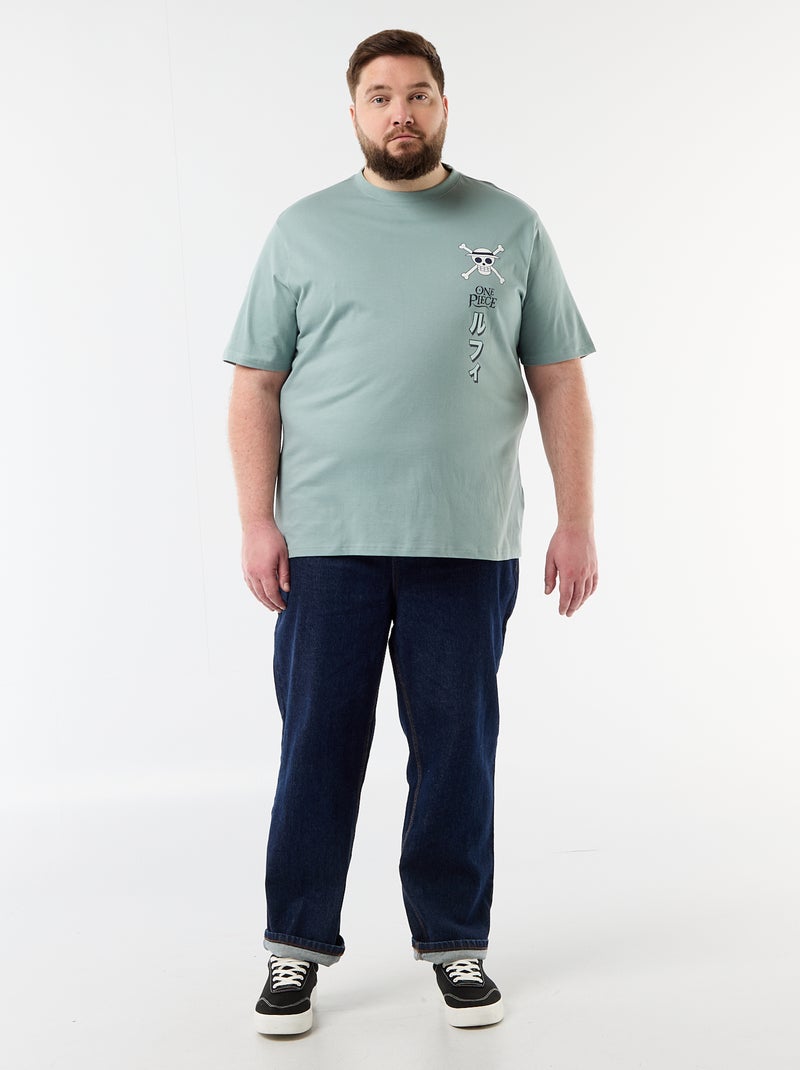 T-shirt "One Piece" stampato fronte/retro Blu - Kiabi