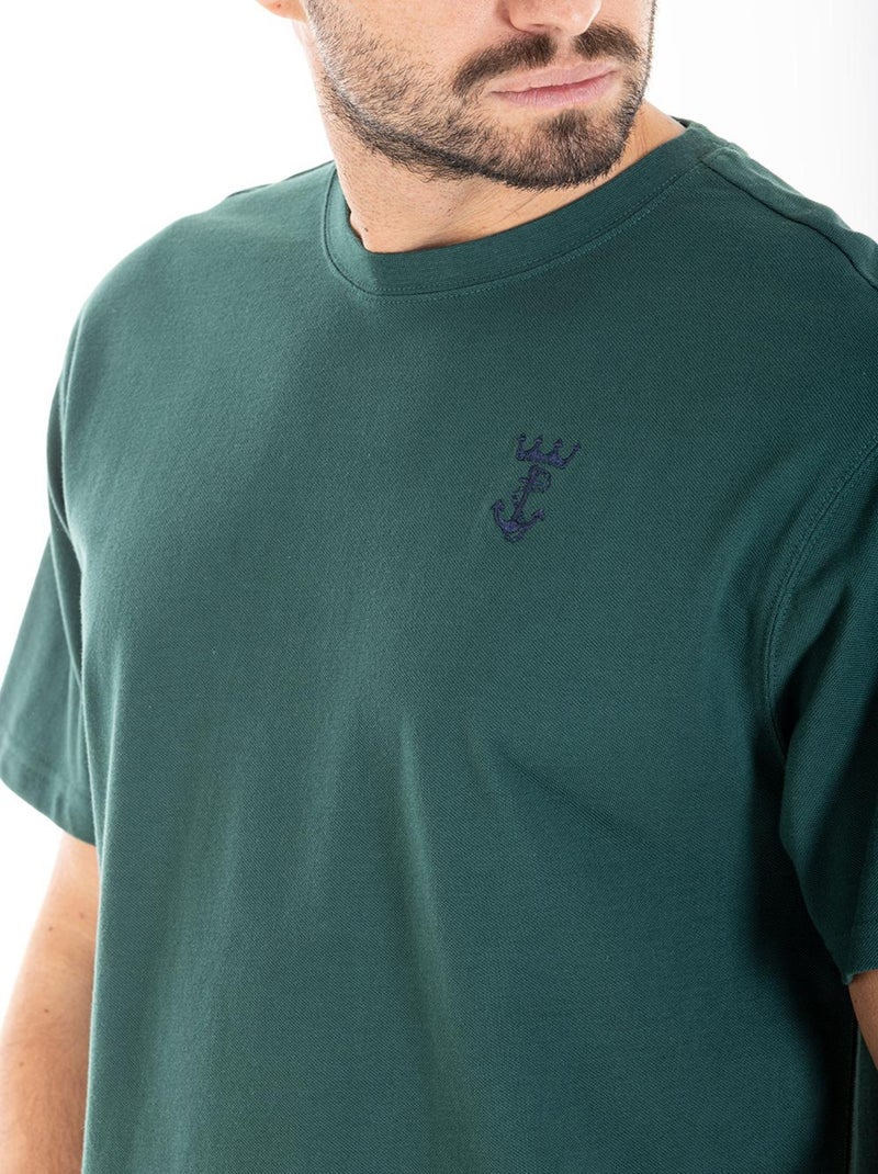 T-shirt over in piquet di cotone CHASE Verde - Kiabi