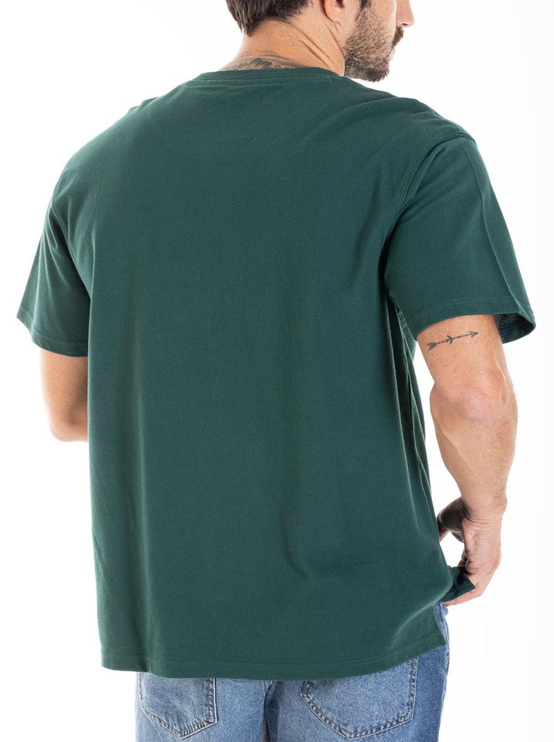 T-shirt over in piquet di cotone CHASE Verde - Kiabi