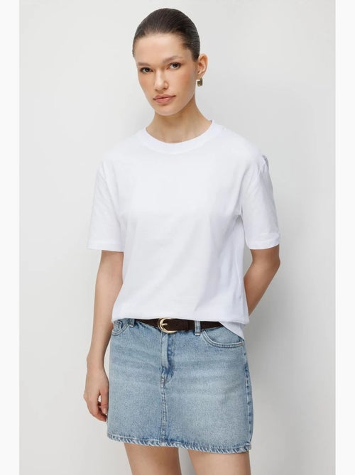 T-shirt oversize a costine con girocollo mixray - Kiabi