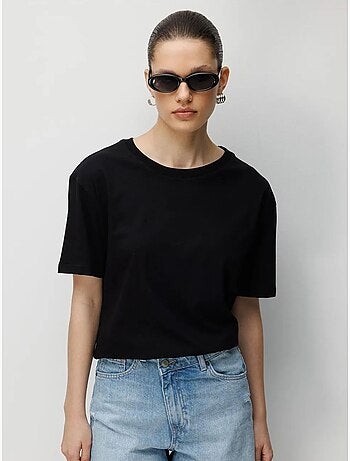 T-shirt oversize a costine con girocollo mixray