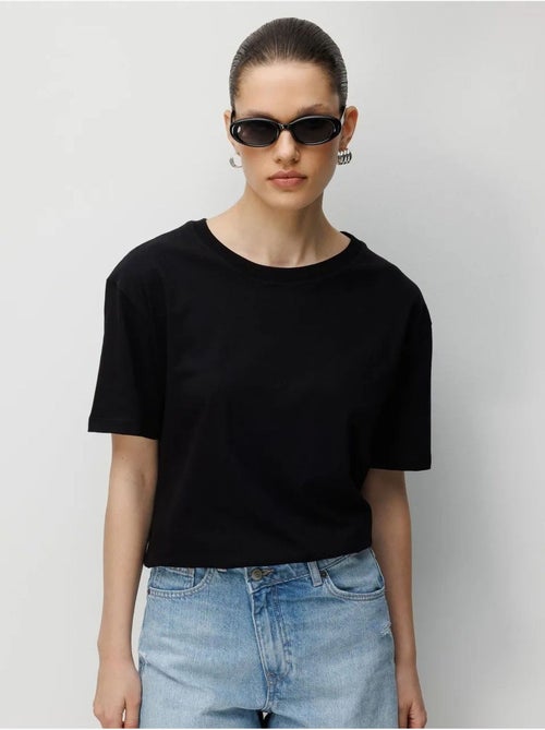 T-shirt oversize a costine con girocollo mixray - Kiabi