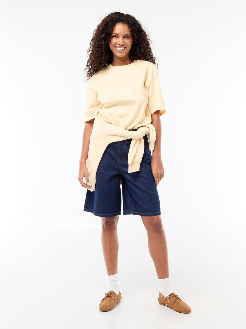 T-shirt oversize a girocollo Giallo - Kiabi