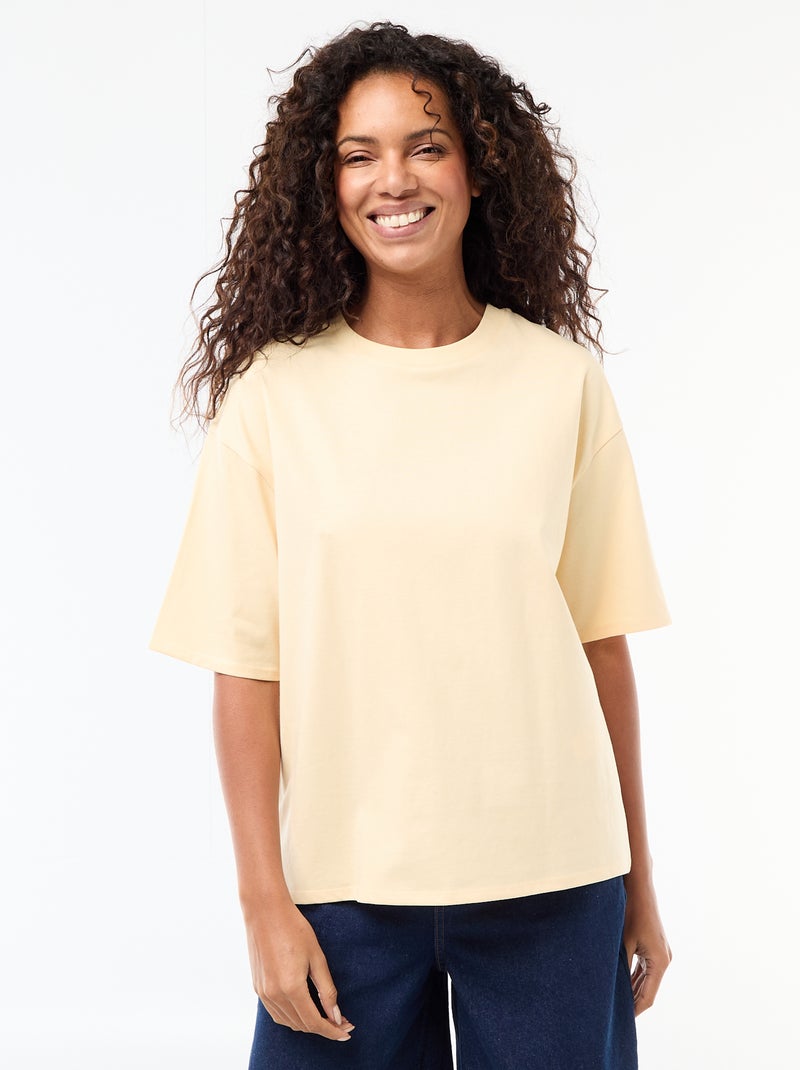 T-shirt oversize a girocollo Giallo - Kiabi