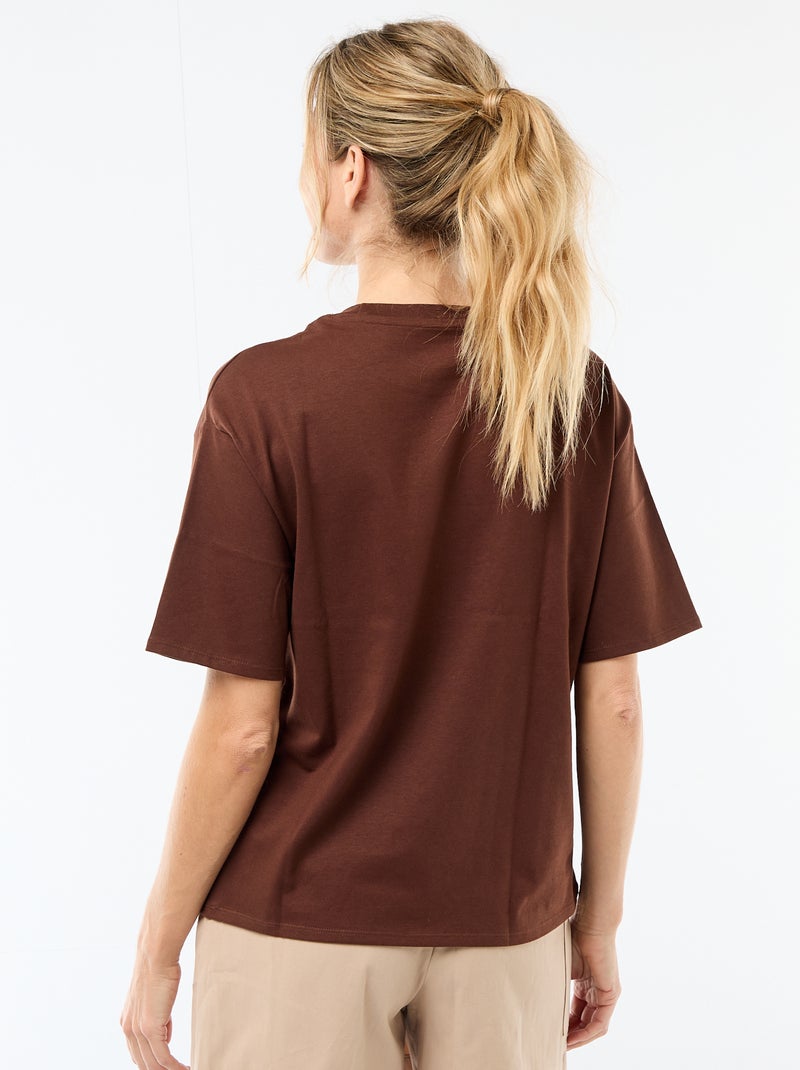 T-shirt oversize a girocollo Marrone - Kiabi