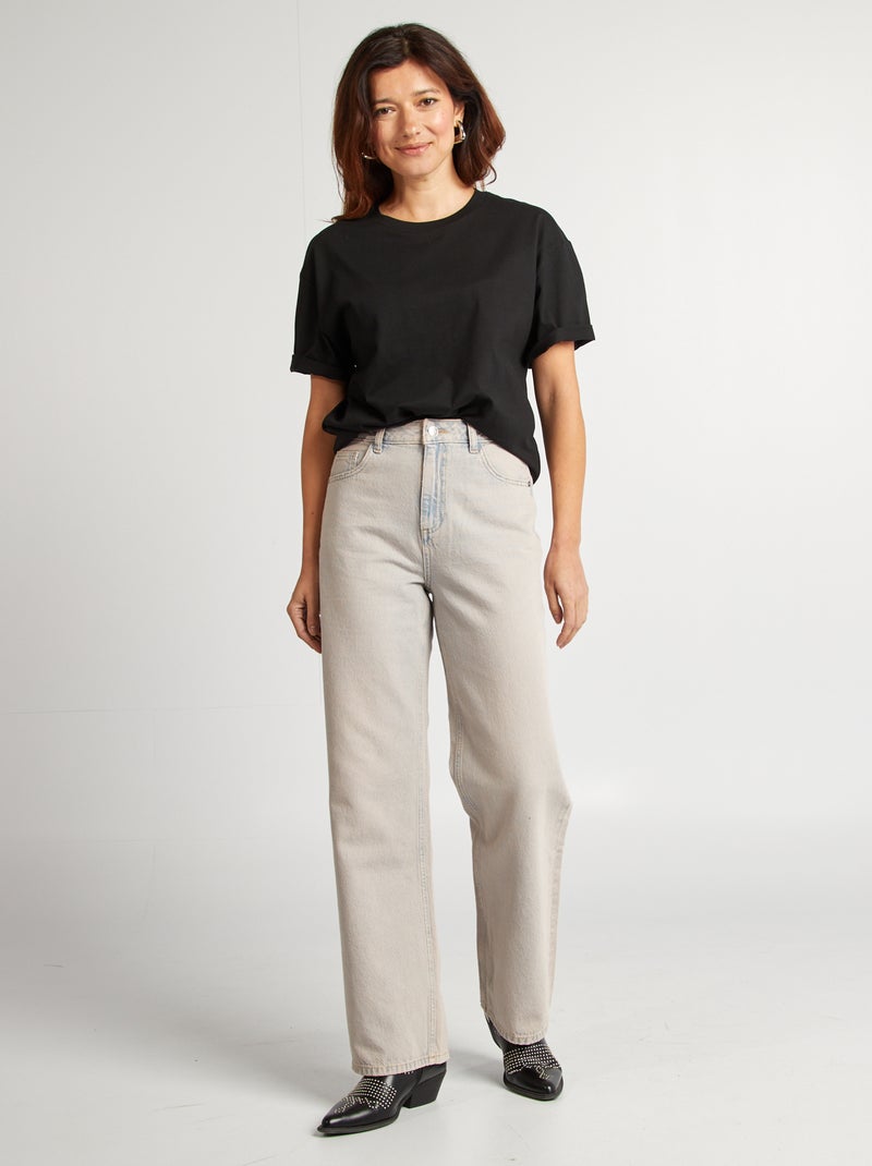 T-shirt oversize a girocollo nero - Kiabi