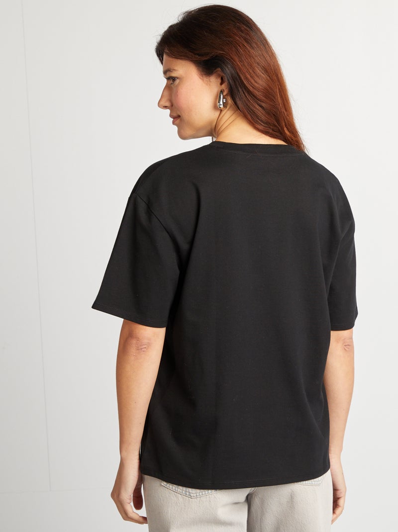 T-shirt oversize a girocollo nero - Kiabi
