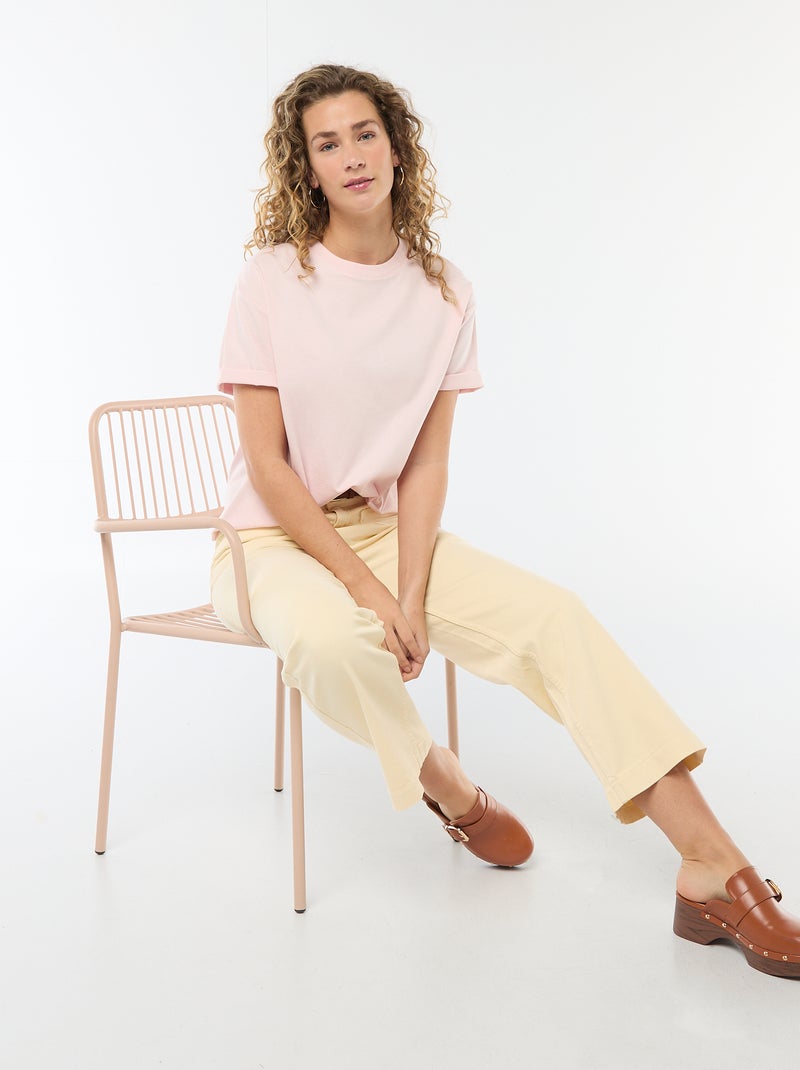T-shirt oversize a girocollo Rosa - Kiabi